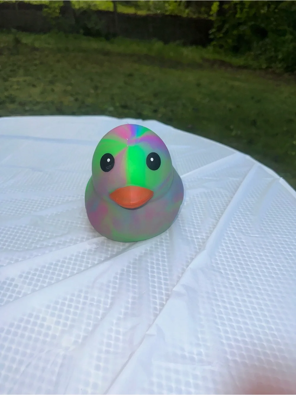ONE Sunny Days Squeeezy tiedye duck jumbo squishy squeezy fidget toy multicolor